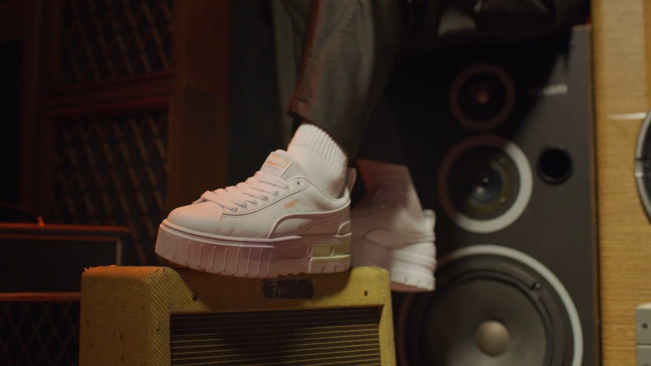 Puma × Dixie D'Amelio, 3-drop campaign: Mayze · RSX · RS X RED. Director and DP, Aaron Lieber.